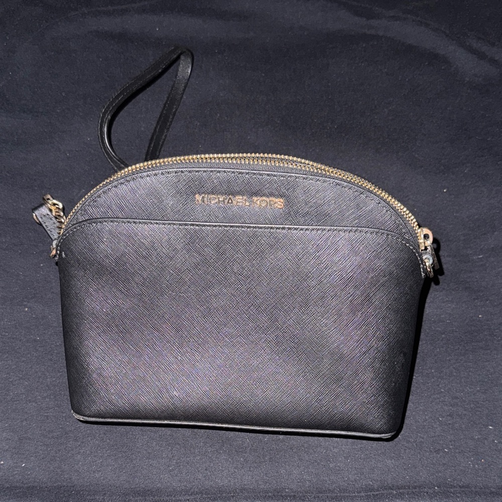 Michael Kors Black Crossbody with Gold Chain Strap